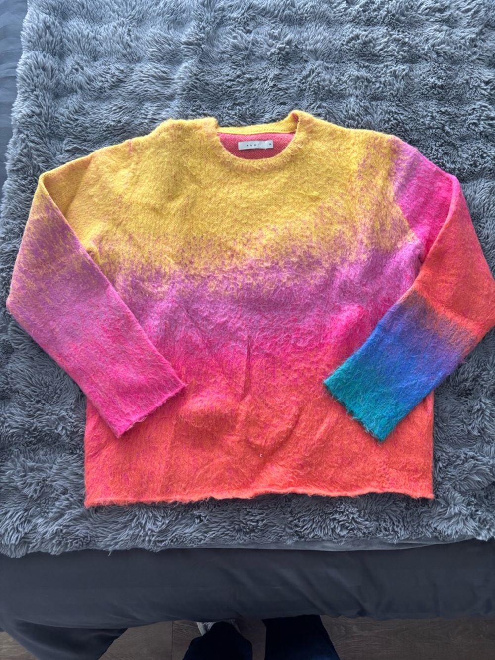 MNML Multicolor Ombre Crewneck Sweater - Yellow Pink Orange Blue